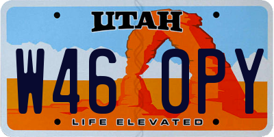 UT license plate W460PY
