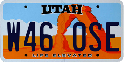 UT license plate W460SE