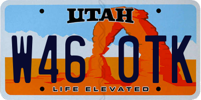 UT license plate W460TK