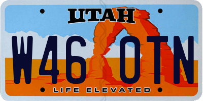 UT license plate W460TN