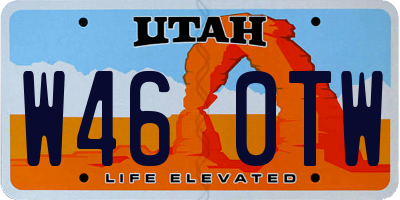 UT license plate W460TW