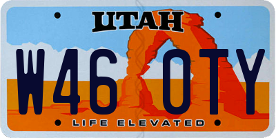UT license plate W460TY