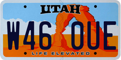 UT license plate W460UE