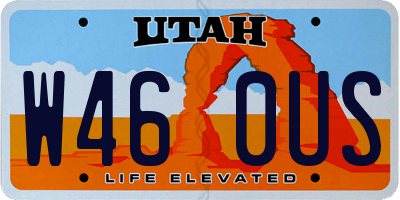 UT license plate W460US
