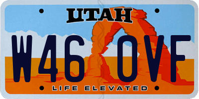 UT license plate W460VF