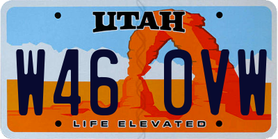 UT license plate W460VW