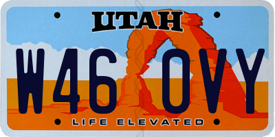 UT license plate W460VY