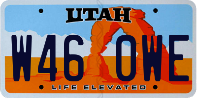 UT license plate W460WE
