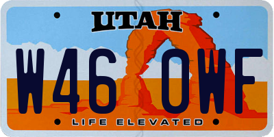 UT license plate W460WF