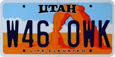 UT license plate W460WK