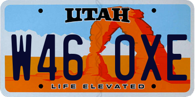 UT license plate W460XE