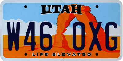 UT license plate W460XG