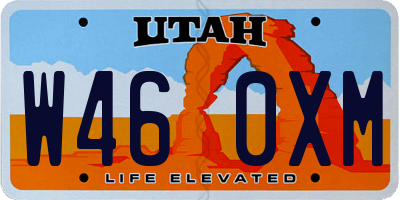 UT license plate W460XM