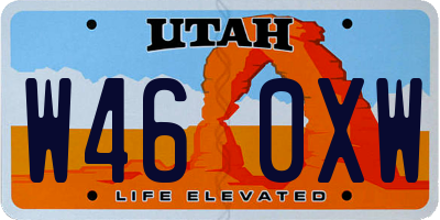 UT license plate W460XW