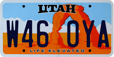 UT license plate W460YA