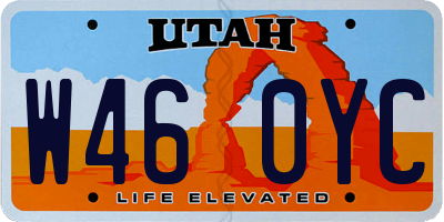 UT license plate W460YC