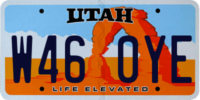 UT license plate W460YE