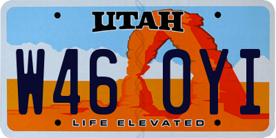 UT license plate W460YI