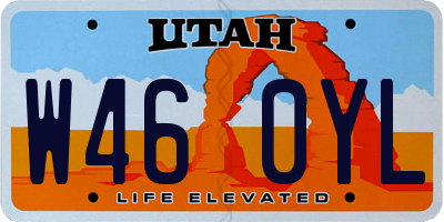 UT license plate W460YL