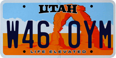 UT license plate W460YM