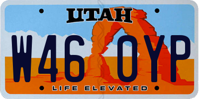 UT license plate W460YP