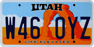 UT license plate W460YZ