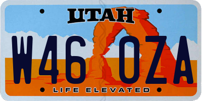 UT license plate W460ZA