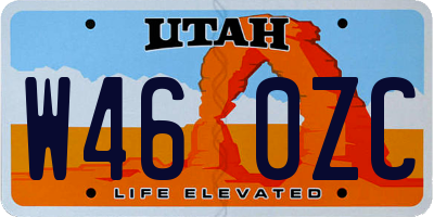 UT license plate W460ZC