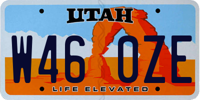 UT license plate W460ZE