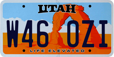 UT license plate W460ZI
