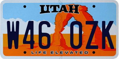 UT license plate W460ZK