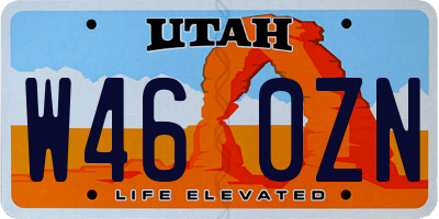 UT license plate W460ZN