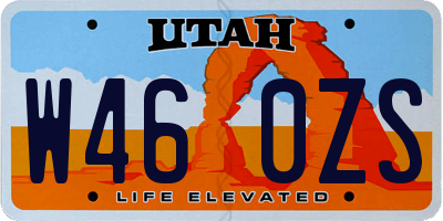 UT license plate W460ZS