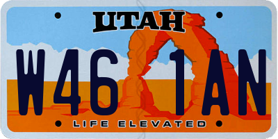 UT license plate W461AN