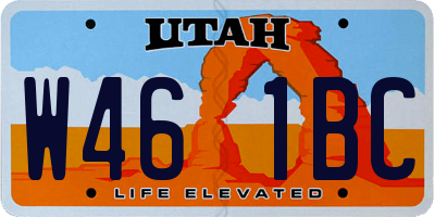 UT license plate W461BC