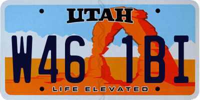 UT license plate W461BI