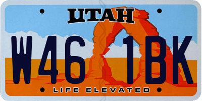 UT license plate W461BK