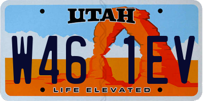 UT license plate W461EV