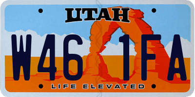 UT license plate W461FA