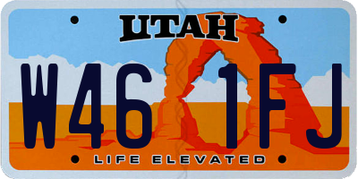 UT license plate W461FJ