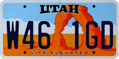 UT license plate W461GD