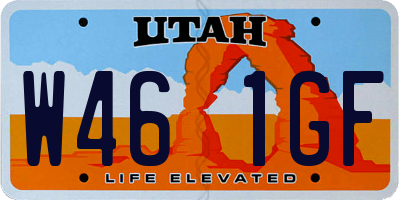UT license plate W461GF