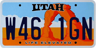 UT license plate W461GN