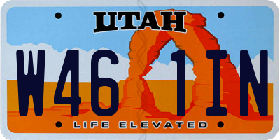 UT license plate W461IN