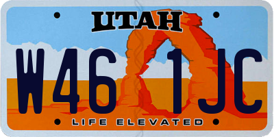 UT license plate W461JC