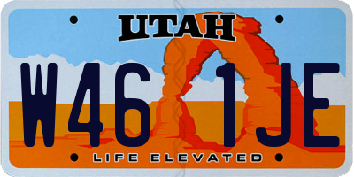 UT license plate W461JE