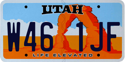 UT license plate W461JF