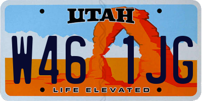 UT license plate W461JG