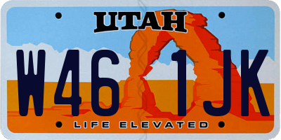UT license plate W461JK