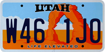 UT license plate W461JO
